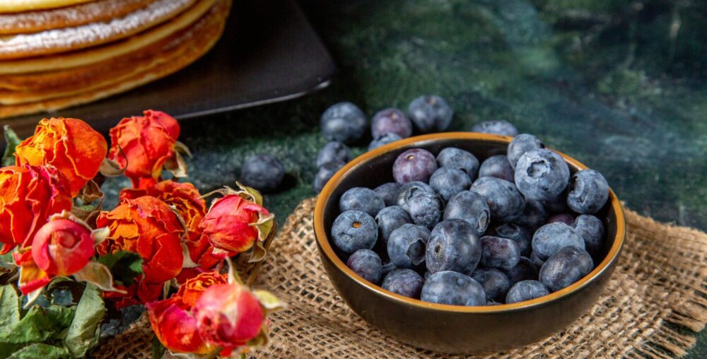 Fresh blueberries are individually quick frozen to give a field fresh fruit