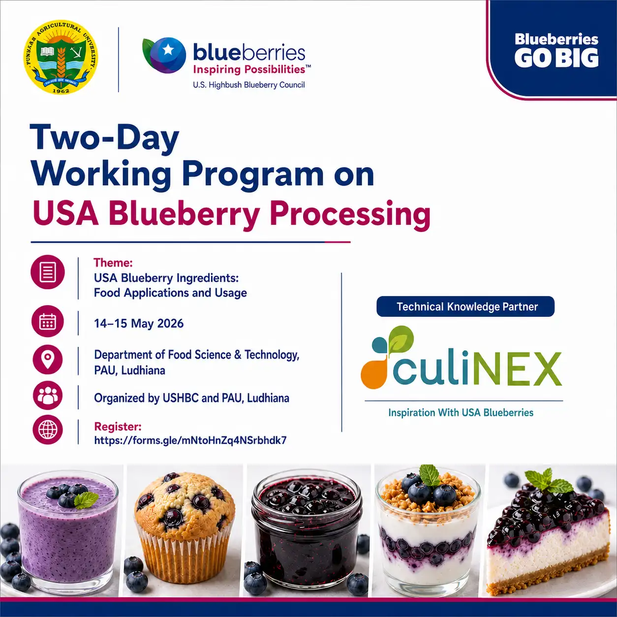 Culinex Partnership at USA Blueberry Processing PAU Ludhiana