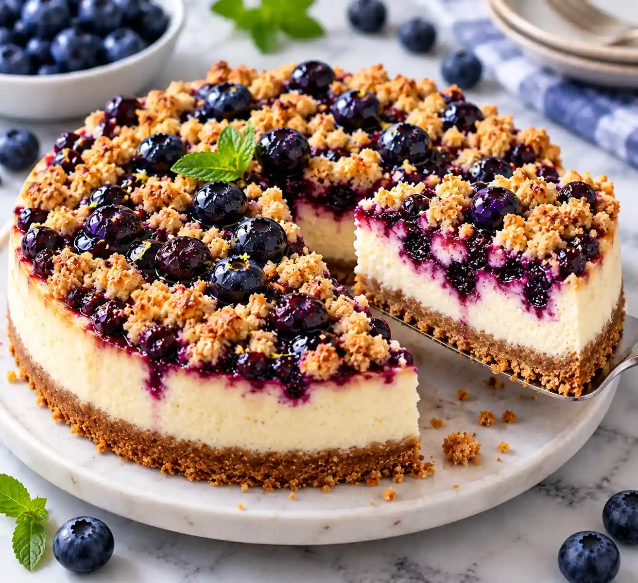 Blueberry Crumble Cheesecake