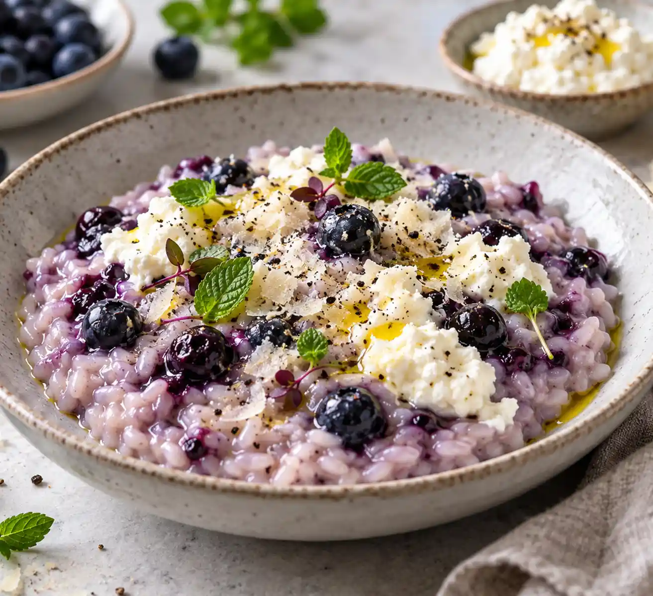 Risotto with Blueberry and Ricotta